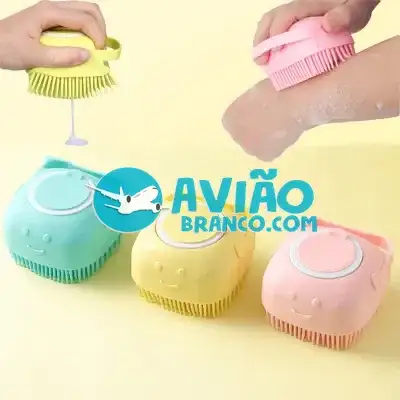 Esponja de Silicone P/ Banho Massageador Dispenser Shampoo Fornecedor Atacado Caixa Fechada