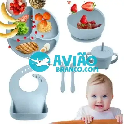 Kit Refeição Bebê Em Silicone – 6 Peças Fornecedor Atacado Caixa Fechada