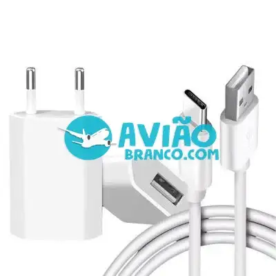 Carregador USB + Cabo Tipo C 10W Fornecedor Atacado Caixa Fechada