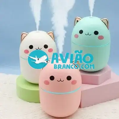 Umidificador Difusor De Ar Climatizador Aromático Gatinho – 250ML Fornecedor Atacado Caixa Fechada