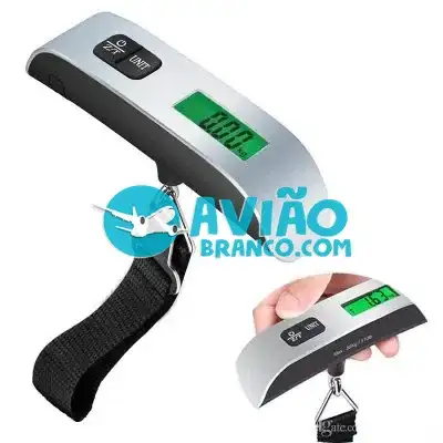 Balança de Mão Digital Portátil Até 50kg Trava Mala Bagagem Fornecedor Atacado Caixa Fechada