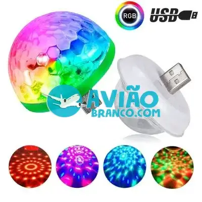 Mini Strobo Bola Maluca de Led Magic USB Para Celular Fornecedor Atacado Caixa Fechada