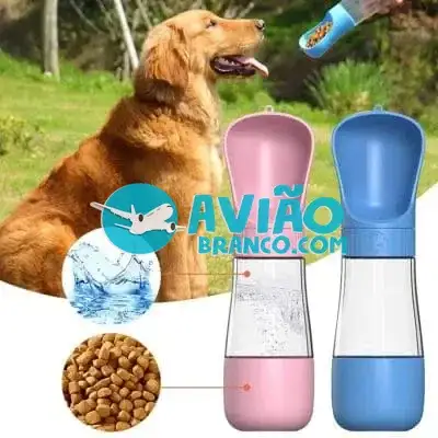 Garrafa Bebedouro Pet Portátil 2 em 1 Água e Ração Fornecedor Atacado Caixa Fechada