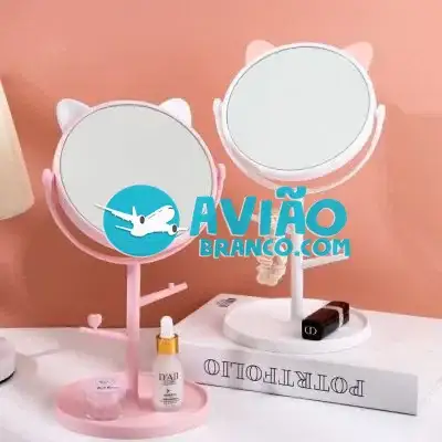 Espelho De Mesa Fofo Para Maquiagem Com Orelhinhas Fornecedor Atacado Caixa Fechada