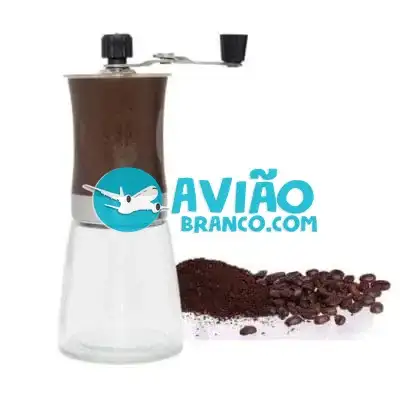 Moedor de Café Manual Manivela Vidro e Aço Inox Fornecedor Atacado Caixa Fechada