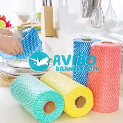Pano Descartável Multiuso Tipo Perfex Rolo Com 50 Panos – 25x30cm Fornecedor Atacado Caixa Fechada