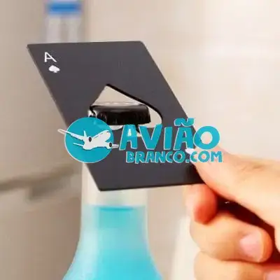Abridor de Garrafas Carta Baralho Aço Ás de Espada Luxo Preto Fornecedor Atacado Caixa Fechada