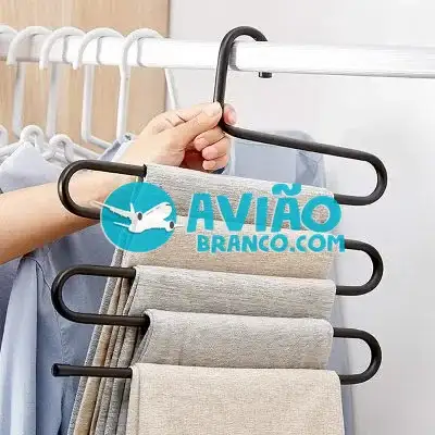 Cabide Para Calças Em Inox Com 5 Divisórias Multifuncional Fornecedor Atacado Caixa Fechada