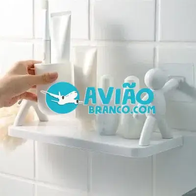 Suporte Organizador Cozinha Banheiro Plástico Com Adesivo Fornecedor Atacado Caixa Fechada