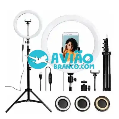 Kit Iluminador Ring Light 12 Polegadas – 30 cm – Com Tripé e Dimmer Fornecedor Atacado Caixa Fechada