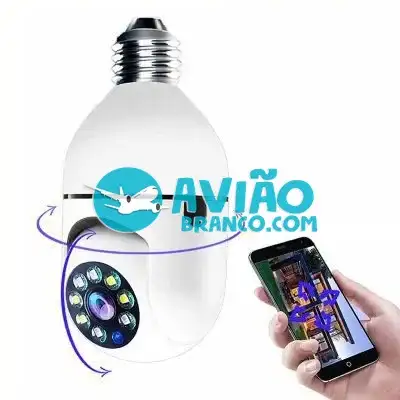 Câmera de Espiã Visão Noturna Panorâmica Rotativa 360 Wifi Fornecedor Atacado Caixa Fechada