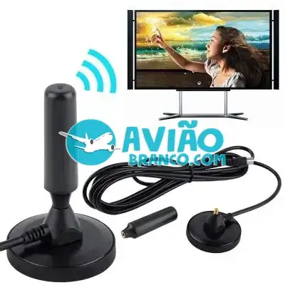 Kit Antena Tv Digital HDTV Interna/Externa a Prova D’água e Cabo 3m Fornecedor Atacado Caixa Fechada