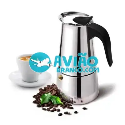 Cafeteira Italiana Luxo 6 Xícaras de Café em Inox Fornecedor Atacado Caixa Fechada