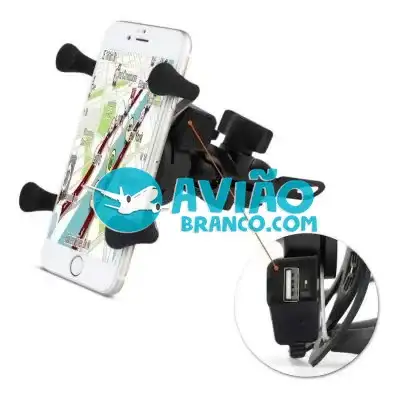 Suporte de Celular Spider para Moto com Carregador USB Universal Fornecedor Atacado Caixa Fechada