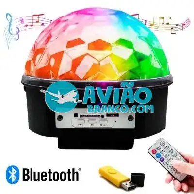 Globo Bola Maluca Led Magic Cristal Rgb Bluetooth Som MP3 Pen Drive Fornecedor Atacado Caixa Fechada