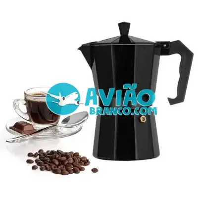 Cafeteira Italiana Moka Alumínio Preta – 300ml Original Fornecedor Atacado Caixa Fechada