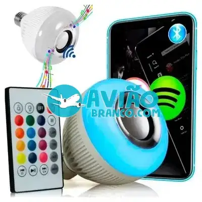 Lampada Musical Caixa Som 12w Bluetooth Luz Led RGB com Controle Fornecedor Atacado Caixa Fechada