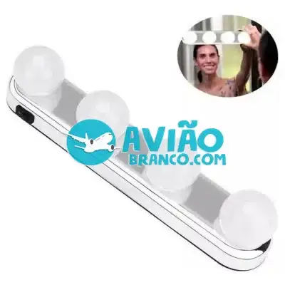 Luz de Espelho Maquiagem Camarim Led 4 Lampadas sem Fio Fornecedor Atacado Caixa Fechada