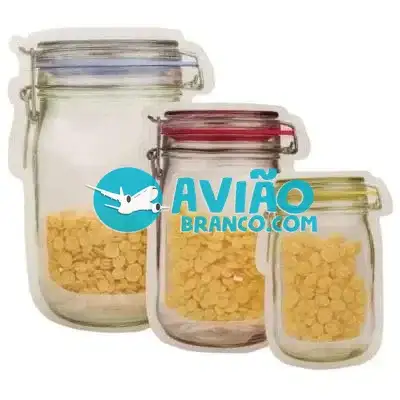 Saco Zip Lock Reutilizável Hermético Para Alimentos e Mantimentos – C/ 3 Fornecedor Atacado Caixa Fechada