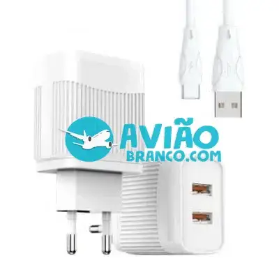 Carregador 5.1A 2 USB Tipo C Turbo Fornecedor Atacado Caixa Fechada