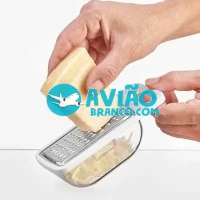 Ralador de Queijo Inox Com Coletor Dispenser Reservatório de Plástico Fornecedor Atacado Caixa Fechada