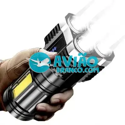 Lanterna Led à Prova D’água 4 Núcleos Potente Usb Recarregável Fornecedor Atacado Caixa Fechada