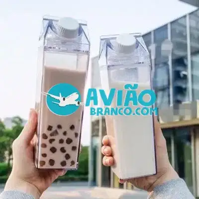 Garrafa Transparente Acrílica Para Leite Água Leite Suco Chá Fornecedor Atacado Caixa Fechada