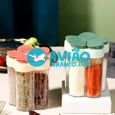 Pote Porta Tempero Condimentos e Alimentos 5 em 1 Fornecedor Atacado Caixa Fechada