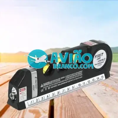 Nível a Laser 3 Linhas e Trena Régua Nivelador Profissional Fornecedor Atacado Caixa Fechada