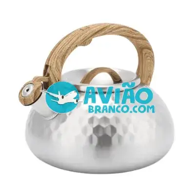 Chaleira Aço Inox Com Apito 3 Litros Indução Premium Cabo Silicone Fornecedor Atacado Caixa Fechada