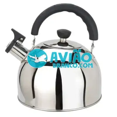 Chaleira Com Apito 2,5 Litros Aço Inox C/ Tampa E Alça Cozinha Fornecedor Atacado Caixa Fechada