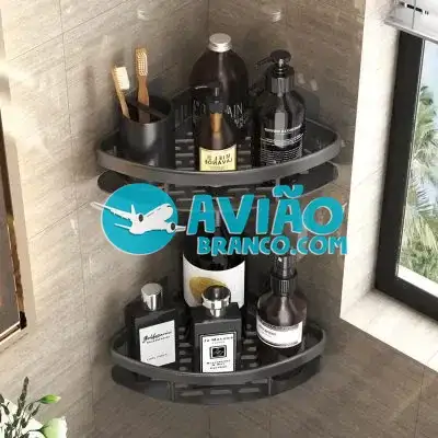 Suporte Prateleira De Canto Para Banheiro de Metal – Sem furo Fornecedor Atacado Caixa Fechada