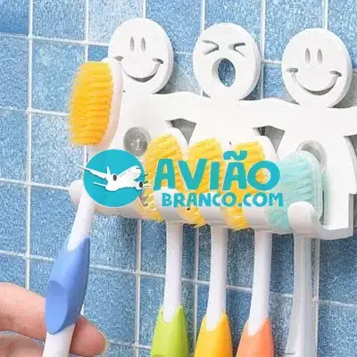 Suporte de Escova de Dente Banheiro Sem Furos Adesivo Fornecedor Atacado Caixa Fechada