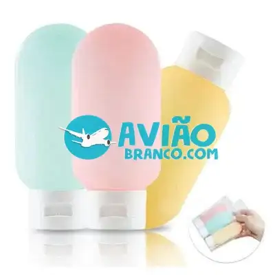 Kit Viagem Frasco Shampoo Creme Sabonete 60ml – 03 Peças Fornecedor Atacado Caixa Fechada