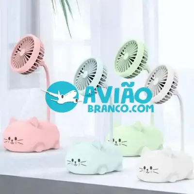 Mini Ventilador De Mesa Portatil USB Recarregável Gatinho Fornecedor Atacado Caixa Fechada