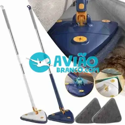 Esfregão Mop De Limpeza Triangular Ajustável Giratório 360° Fornecedor Atacado Caixa Fechada