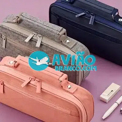 Estojo Liso com 2 Divisórias e Alça Necessaire Escolar Fornecedor Atacado Caixa Fechada