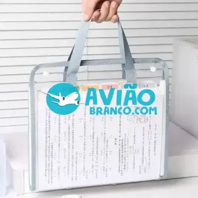 Pasta Organizadora Com Alça A4 Transparente Fornecedor Atacado Caixa Fechada