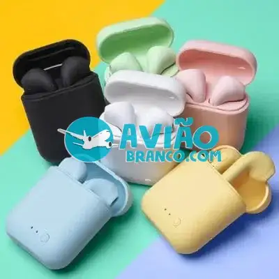 Fone de Ouvido Sem Fio Mini Inpods i12 Bluetooth com Microfone Colorido Fosco Fornecedor Atacado Caixa Fechada