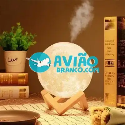 Umidificador Aromatizador Luminária Abajur Lua Cheia 3D – 880ml Fornecedor Atacado Caixa Fechada