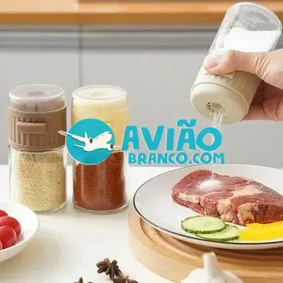 Frasco de Tempero de Vidro Com Tampa à Prova de Poeira e Função de Medida Fornecedor Atacado Caixa Fechada