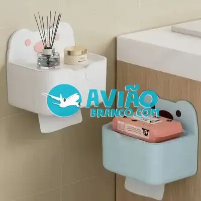 Porta Papel Higiênico Adesivo Sem Furos Fofo Ursinho Fornecedor Atacado Caixa Fechada