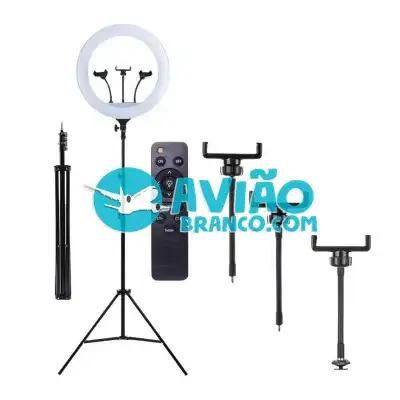 Kit Ring Light 18 Polegadas Com Tripé e Controle Remoto Fornecedor Atacado Caixa Fechada