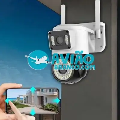 Camera IP Externa Wifi Dupla 2 Em 1 Visao Noturna Yoosee Fornecedor Atacado Caixa Fechada