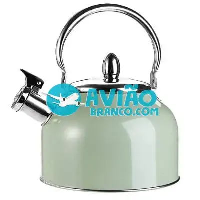 Chaleira Com Apito Moderna Aço Inox 3 Litros Verde Fornecedor Atacado Caixa Fechada