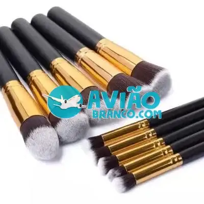 Kit Pincel Para Maquiagem Para Esfumar Contorno Kabuki – 10 Peças Fornecedor Atacado Caixa Fechada