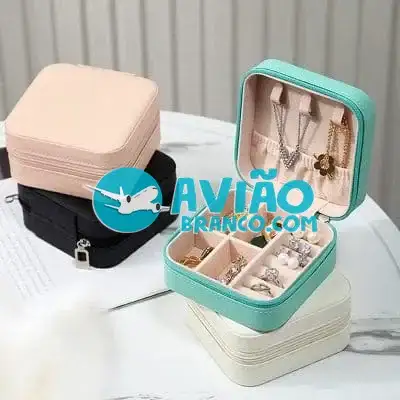Necessaire Mini Porta Joias Portátil Estojo Com Zíper Fornecedor Atacado Caixa Fechada
