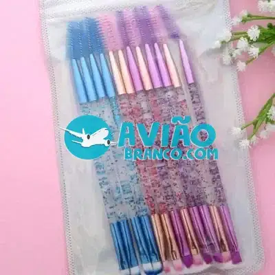 Pincel 2 em 1 Chanfrado e Escova Para Sobrancelhas – Kit com 12 Fornecedor Atacado Caixa Fechada